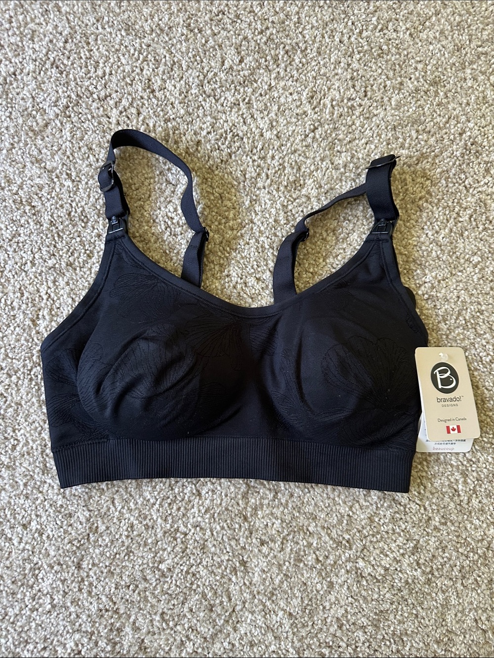 NWT Bravado Women's Black Nursing Bra w/ extender